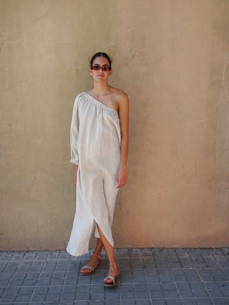 Barra Linen Dress White, Linen Clothing, European Style